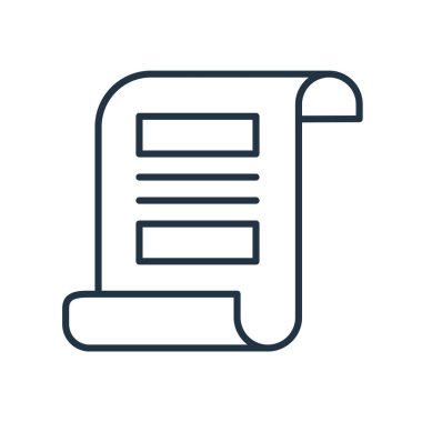 Beyaz arka plan üzerinde kağıt işareti izole kağıt simge vektör