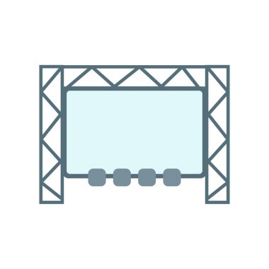 Büyük ekran simge vektör işareti ve üzerinde beyaz backgro izole sembolü