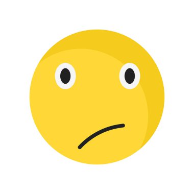 Şüpheci gülümseme simge vektör işareti ve beyaz arkasında izole sembolü