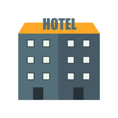 Web ve mobil uygulaması tasarım, otel logo kavramı için beyaz arka plan üzerinde izole otel simge vektör