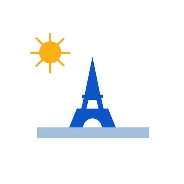 Signo vectorial icono de París y símbolo aislado sobre fondo blanco — Vector de stock