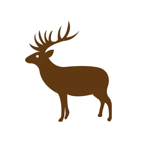 鹿のアイコン ベクトル記号、白い背景で隔離のシンボル — ストックベクタ