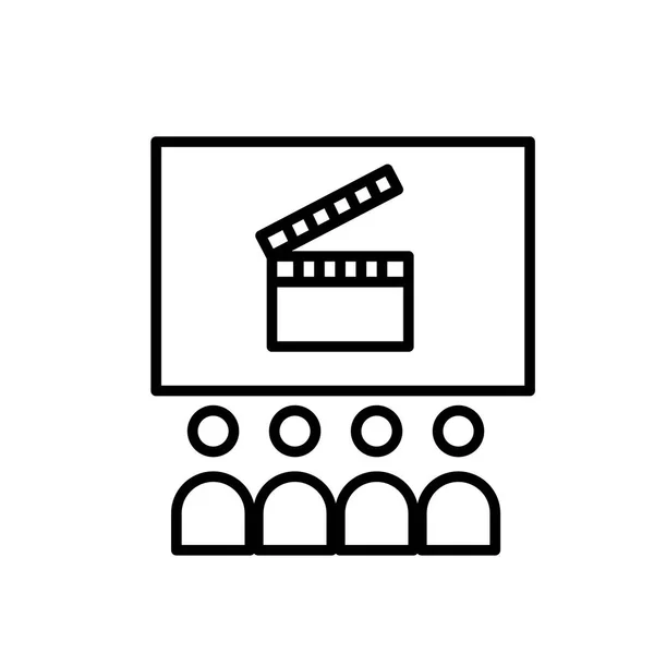 Icono de cine signo vectorial y símbolo aislado sobre fondo blanco , — Vector de stock