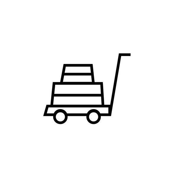 Trolley pictogram vector teken en symbool geïsoleerd op witte achtergrond — Stockvector