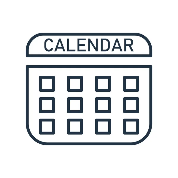 Wektor ikona kalendarz na białym tle na białym tle, znak kalendarza — Wektor stockowy