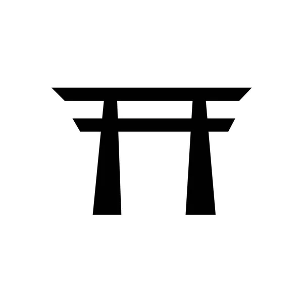 Japonca tapınak simge vektör işareti ve üzerinde beyaz ba izole sembolü — Stok Vektör