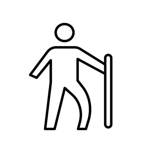 Trekking-Symbol Vektor-Zeichen und Symbol isoliert auf weißem Hintergrund — Stockvektor
