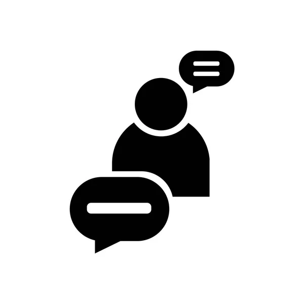Icono de discusión signo vectorial y símbolo aislado en backgro blanco — Vector de stock