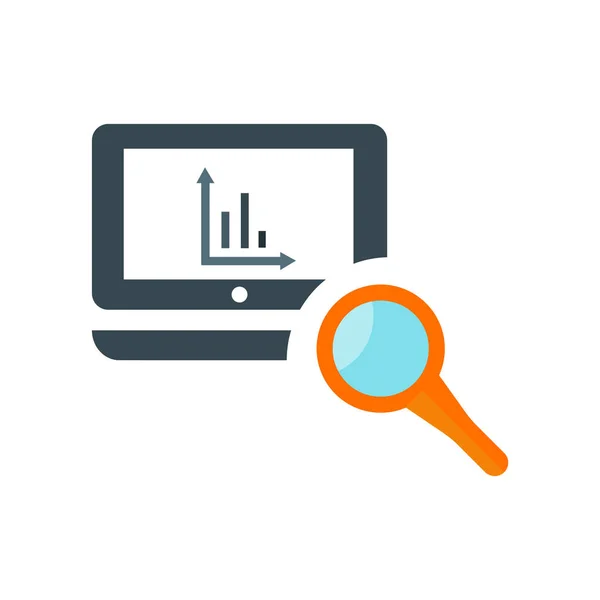 Icono de análisis de datos signo vectorial y símbolo aislado en blanco bac — Archivo Imágenes Vectoriales