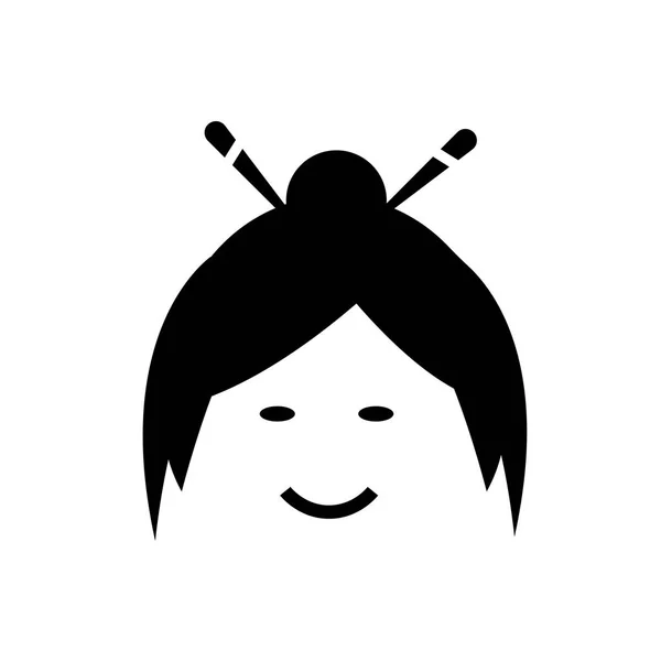 Ιαπωνική γκέισα εικονίδιο διάνυσμα σημάδι και σύμβολο που απομονώνονται σε λευκό ΒΑ — Διανυσματικό Αρχείο