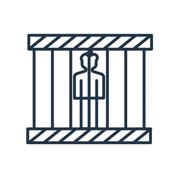 Beyaz arka plan üzerinde hapishane işareti izole hapishane simge vektör — Stok Vektör
