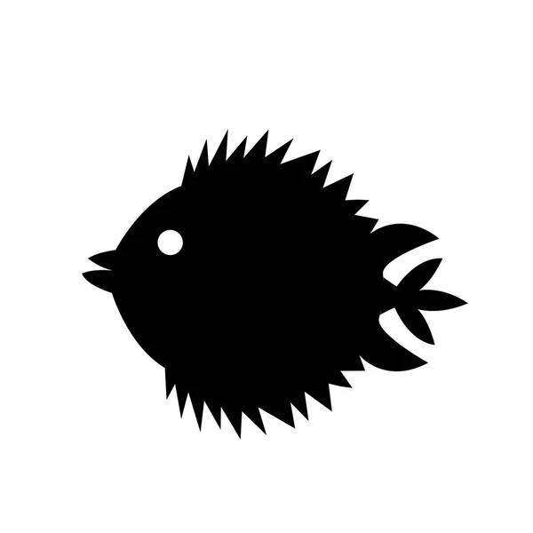 Icône de poisson soufflé signe vectoriel et symbole isolé sur fond blanc — Image vectorielle