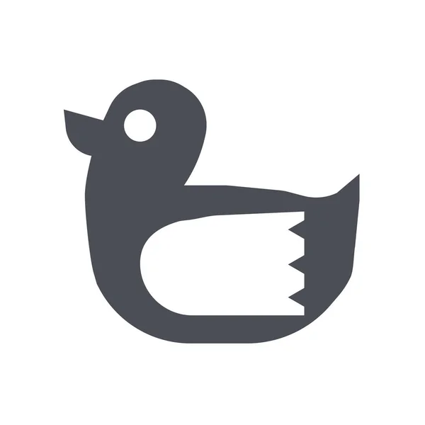 Pato icono signo vectorial y símbolo aislado sobre fondo blanco, D — Vector de stock