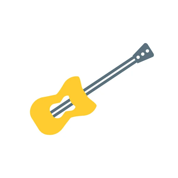 Guitar icon vector sign and symbol isolated on white background, — Stock Vector