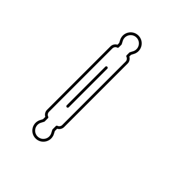 Rolling pin icono signo vectorial y símbolo aislado en blanco backgr — Vector de stock