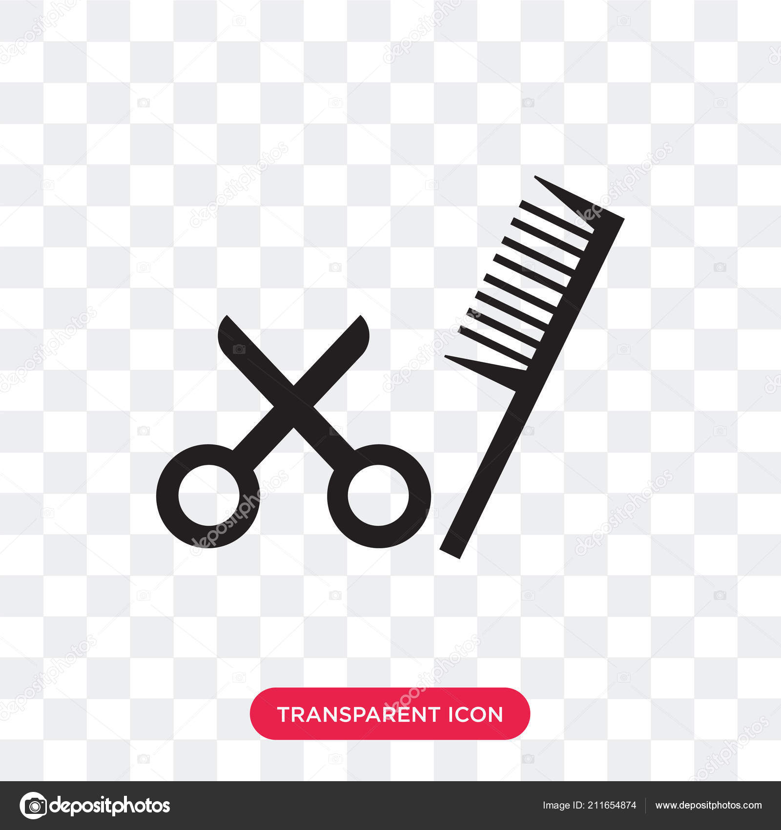 Hairdresser Scissors Vector Icon Isolated On Transparent Backgro