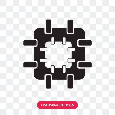 Saydam arka plan üzerinde Cpu logo des izole Cpu vektör simgesi