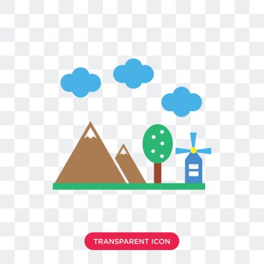 Saydam arka plan üzerinde Windmil izole yel değirmeni vektör simgesi