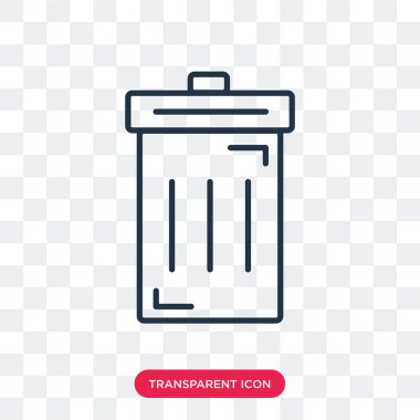 Saydam arka plan üzerinde çöp logo tasarımı izole çöp vektör simgesi