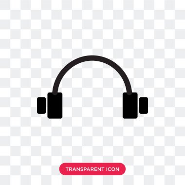 Saydam arka plan üzerinde Headp izole kulaklık vektör simgesi