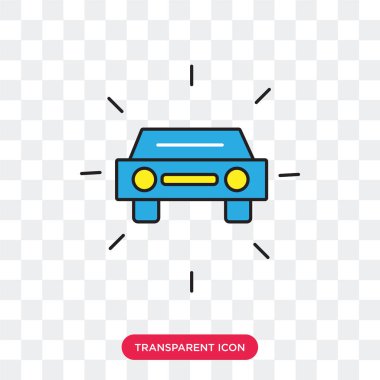 Saydam arka plan üzerinde araba logosu des izole araba vektör simgesi