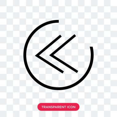 Saydam arka plan üzerinde geri sarma lo izole vektör simgesi geri sarma