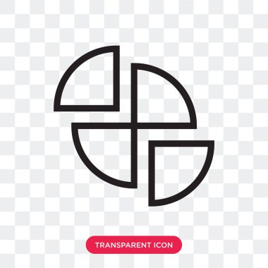 Saydam arka plan üzerinde pasta ch izole pasta grafiği vektör simgesi