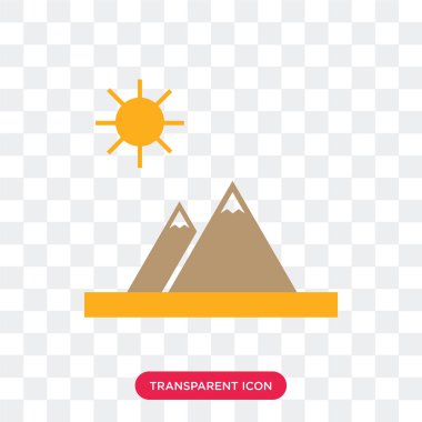 Saydam arka plan üzerinde piramit izole piramitler vektör simgesi