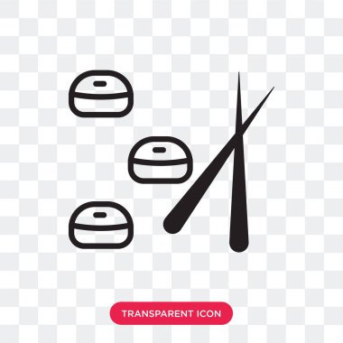 Saydam arka plan üzerinde suşi logo izole suşi vektör simgesi