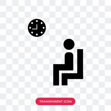 Saydam arka plan üzerinde Wai izole bekleme odası vektör simgesi