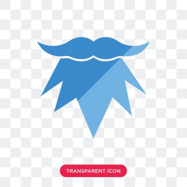 Şeffaf arka plan üzerinde erkek olmak izole erkeklerin sakal vektör simgesi