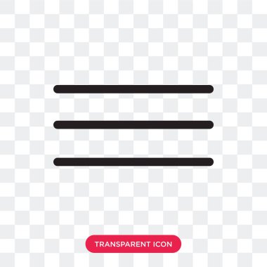 saydam arka plan üzerinde menü logo d izole menü vektör simgesi