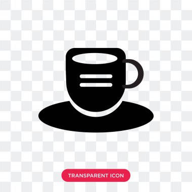 Saydam arka plan üzerinde kahve izole kahve fincanı vektör simgesi