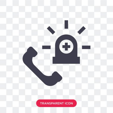 Saydam arka plan üzerinde Emerge izole acil vektör simgesi