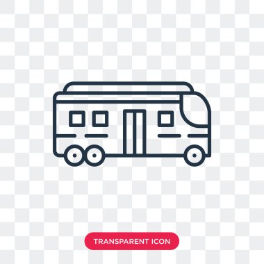 Saydam arka plan üzerinde otobüs logo tasarımı izole otobüs vektör simgesi