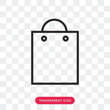 Saydam arka plan üzerinde izole vektör simgesi alışveriş, Shoppin