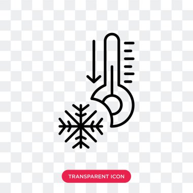 Saydam arka plan üzerinde termometre logo tasarımı izole termometre vektör simgesi