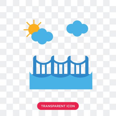 Saydam arka plan üzerinde köprü lo izole köprü vektör simgesi