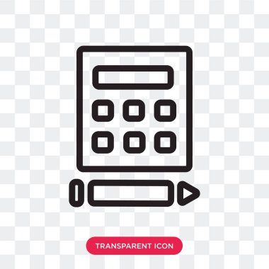 saydam arka plan üzerinde calcu izole hesap makinesi vektör simgesi