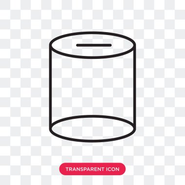 saydam arka plan üzerinde cylinde izole silindir vektör simgesi