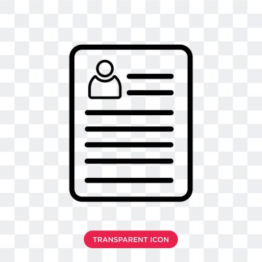 Saydam arka plan üzerinde özgeçmiş lo izole özgeçmiş vektör simgesi