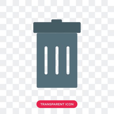 Saydam arka plan üzerinde çöp izole çöp vektör simgesi 