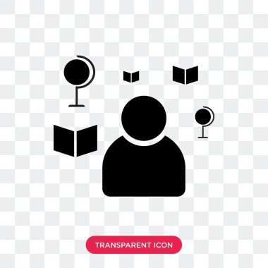 İzole öğretmen vektör simge şeffaf arka plan üzerinde öğretmen 