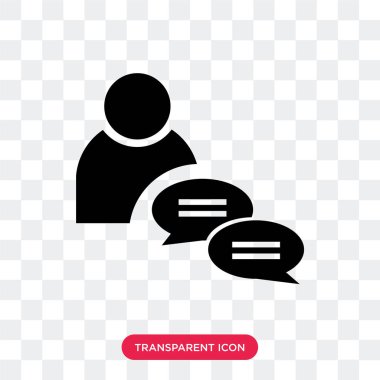 Saydam arka plan üzerinde sohbet logo d izole sohbet vektör simgesi