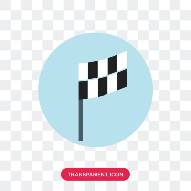 Saydam arka plan üzerinde karesi izole kare bayrak vektör simgesi