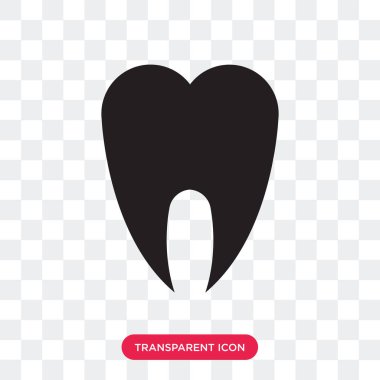 Saydam arka plan üzerinde diş logo izole diş vektör simgesi