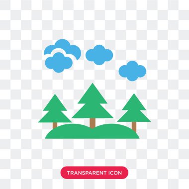 Saydam arka plan üzerinde orman lo izole orman vektör simgesi