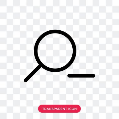 Saydam arka plan üzerinde Zoom ou izole vektör simge uzaklaştır