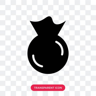 Saydam arka plan üzerinde para logo izole para vektör simgesi