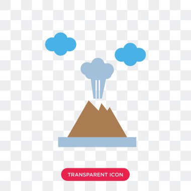 Saydam arka plan üzerinde volkan izole volkan vektör simgesi 